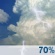 Wednesday: Showers and thunderstorms likely before 2pm, then a chance of showers and thunderstorms. Mostly cloudy, with a high near 80. Chance of precipitation is 70%. Wednesday: Showers And Thunderstorms Likely